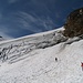 Steiles Gletscherstück zwischen Signalhorn (links) und Egghorn (rechts)