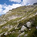 zurück zum steilen Abstieg vom Sattel des Corona di Redorta- Grates