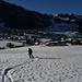 Arrivée sur Zweisimmen, la neige est belle à skier jusqu'au bout malgré sa faible épaisseur
