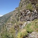 Die spektakuläre Querung der Felswand nach der Alpe la Colla.