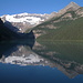 Der Lake Louise vor dem Abmarsch: schöne Morgenstimmung 