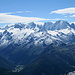 Blick vom Gipfel des Le Luisin auf die Mont-Blanc Gruppe