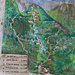 La mappa degli itinerari dipinta su un muro