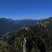 Blick vom Sonnenspitz in den Ammerwald, zu den Geierköpfen, Allgäuer Alpen, Scheinberg, Hochplatte, Klammspitze, zum Pürschling und Teufelstättkopf