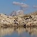 Il Lago di Antermoia e, sullo sfondo, la Marmolada