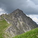 nach Umwandern des Rauhhorn auf dem Jubiläumsweg Blick zurück zum Gipfel von der Hinteren Schafwanne - es ist gewittrig