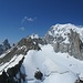 Blick von der Toule zur Aiguille du Entreves, der Tour Ronde und natürlich zum Mont Blanc mit seinem grandiosen Peutereygrat.