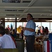 boat trip on lake Geneva, our wine magister Felix giving background info on the lakeshore vineyards