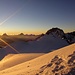 Sonnenuntergang 3 - mit Sicht vom Matterhorn bis zum Nordend (v.l.)