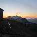 Sonnenuntergang an der Hütte