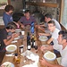 la bella tavolata con gli amici della Baita del Lago: da sinistra il "Selvatico delle Alpi (Mauro) - al centro tavola i due figli di Daniele (capo tavola) - la moglie - Busto (Stefano,un cuoco fantastico) e lo zio dei ragazzi. Se poi mi passate i nomi....la mia memoria vacilla