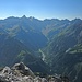 Die Parseierspitze "steht da wie eine Eins"; rechts davon der Dawinkopf mit den kläglichen Resten des Parseierferners.