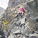 Im oberen Teil des Abstiegs zum Col de Chassoure ist Klettern angesagt