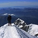 Oli auf den letzten Meter zum höchsten Punkt von Italien auf 4760m auf dem Mont Blanc Nordwestgrat. Der Grat heisst auch Cresta delle Bosses oder auf französisch Arête des Bosses.