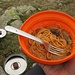 Spaghetti mit Tomatensauce und Angebranntem