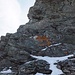 Gipfelturm des Ringelspitz. Links oben ist das Drahtseil erkennbar.