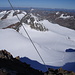 Blick vom Gipfel über das obere Gletscherbecken zum Brochkogel