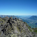 Rückblick auf Wildseehorn I und II, und die Weite der Rheinebene
