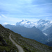 Monte Rosa, Lyskamm mit Gornergletscher vom Höhenweg