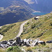 la diga di Morasco e la strada verso Riale