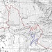 Detailansicht der Aufstiegsroute von Kandersteg nach I de Huble. Mit blau ist der (wahrscheinlich) besser begehbare Pfad eingezeichnet