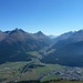 Blick hinunter nach Celerina und rein in das Val Bernina