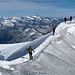 Gipfelgrat Großvenediger, Großglockner im Hintergrund