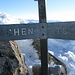 Gipfelkreuz des Bächenstock 3011m. Es ist ein ganz schönes Gipfelkreuz. 