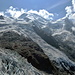 Links der Gifpel des Mont Blanc.