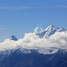 Weiss- und Matterhorn mit Wolkenkragen