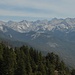 Weitblick in die Sierre Nevada von Moro Rock aus betrachtet; irgendwo hinter dem Horizont ist der höchste Nordamerikaner - Mount Whitney