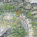 Ungefähre Route Versuch Alpe della Bedeia