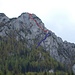 Übersicht: BLAU: Klettersteig; ROT: Nordgrat