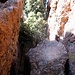 Eingangs Felsspalte (Foto im Abstieg aufgenommen).