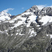 Panorama Sparrhorn - Aletschorn (Bildmitte) und oberhalb vom Gletscherzusammenfluss die Oberaletschhütte