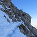 Aufstieg durch die Fliswand Richtung Altmannsattel hier gleich oberhalb vom Rotsteinpass