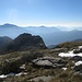 Capanna Albagno, vista verso sud con il Monte Generoso sullo sfondo