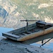 La "Quatrass" imbarcazione tipica del lago di Mezzola, il fondo piatto consente la navigazione in acque molto basse e tranquille
