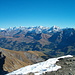 dalla vetta,panorama sull'Oberland...Eiger,Monch,Jungfrau..più a dx il Doldenhorn e il Bietschorn