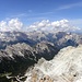 Die Tofanen und Dolomiti di Fanes-Senes, nach Westen, von Cresta Bianca ausgesehen.