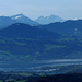 Blick vom Grat der zum Ober Atzmännig hoch führt in Richtung Zürichsee
