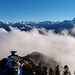 Blick auf die Berchtesgadener Alpen, im Vordergrund einer der Galileo Simulites (Satellitensimulator für das Galileo Ortungssystem)