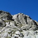 Aufstieg über Felsen zur Windegghütte 1887m.