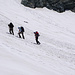 im steilen Hang bergan auf dem Glacier de Bertol