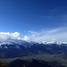 Rheintal mit Pizolgebirge und den Gipfeln über den Flumserbergen