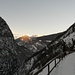 Val Pontirone, la strada già percorsa e il sole che sta sorgendo verso il [http://www.hikr.org/tour/post5822.html Matro]