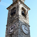 Il campanile di Viggiona, notare i due orologi.
