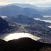 Die Seenlandschaft um Lugano im gespiegelten Gegenlicht I