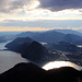 Die Seenlandschaft um Lugano im gespiegelten Gegenlicht II