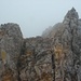 Die Schlüsselstelle: der 5m-Überhang kurz vor dem Gipfel der Bettlerkarspitze